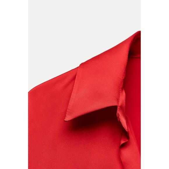 Zara Satin Effect Basic Shirt - S - Picture 5 of 7